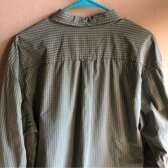 American Eagle Outfitters Casual Green/Navy/Cream Plaid Button-down Shirt. Large - Picture 9 of 12